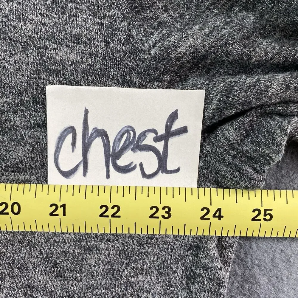 American Eagle Mens XXL Gray V-Neck Sweater Cotton Blend Knit Pullover Logo Eagl